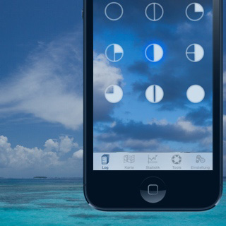 iPhone mit dem Auswahlbildschirm für die stärke der Bewölkung