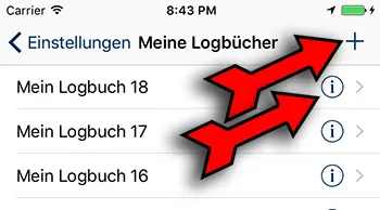 Screenshot von der Verwaltung der Logbücher Neues Logbuch anlegen und Bearbeiten