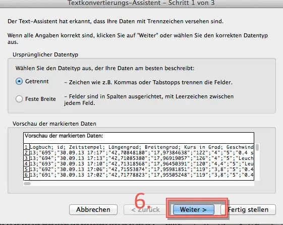 Auf weiter klicken