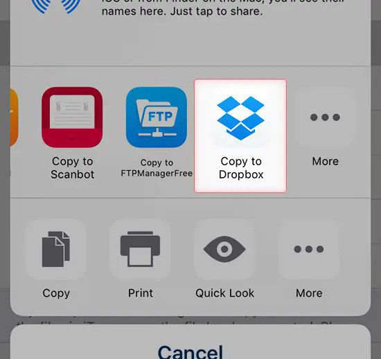 Screenshot der Apps zu denen man exportieren kann mit der Logbook App am iPhone