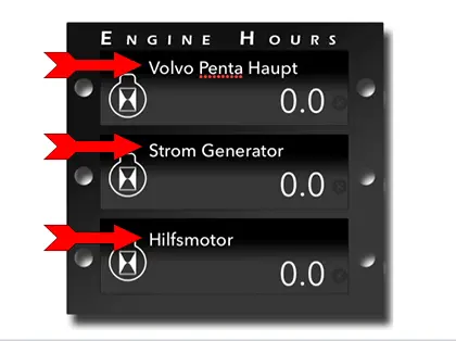 Ein Eintrag zu den Motor Betriebsstunden