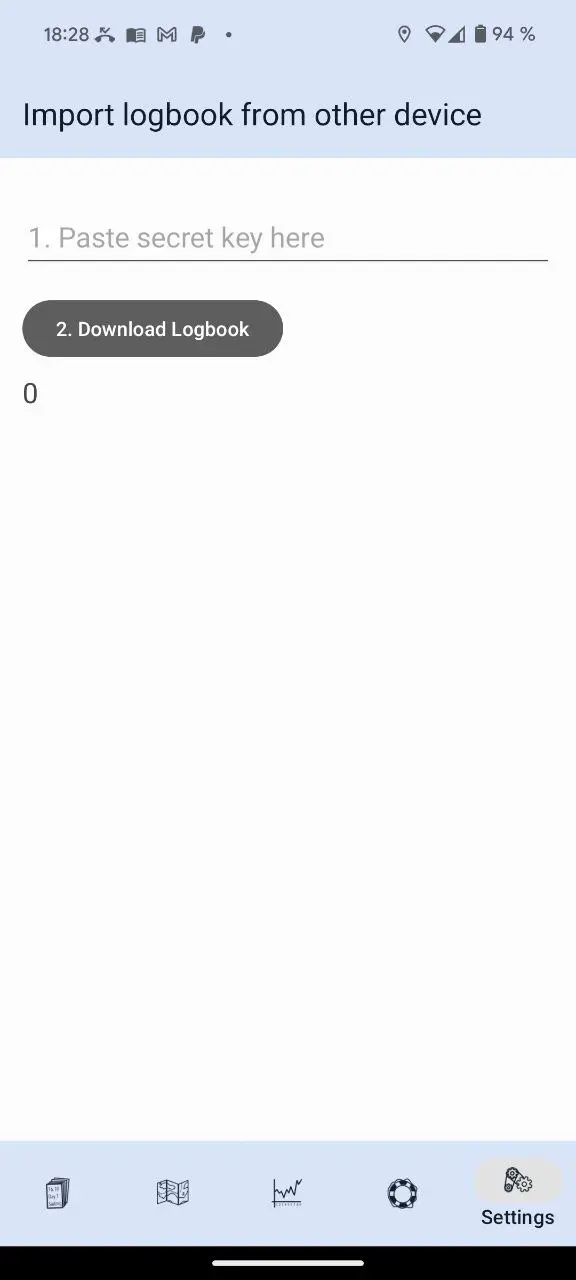 Settings for Sync Screenshot Logbook App Settings > Logbooks > Logbook Sync