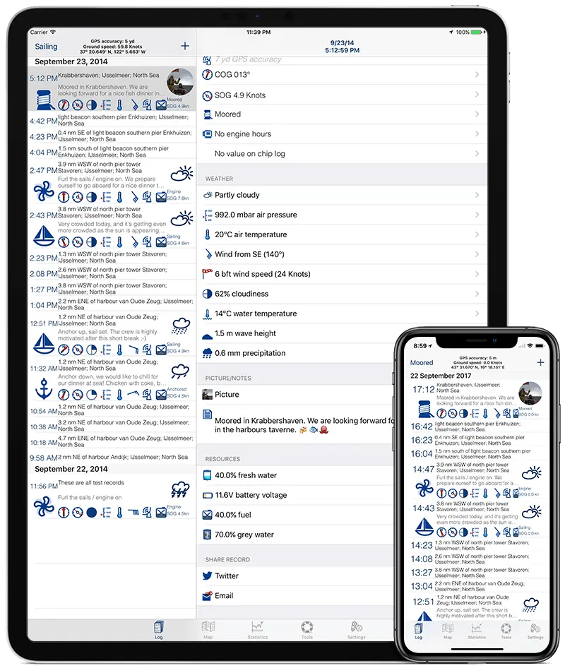 iPad / iPhone Bitácora App